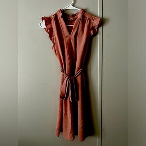 Monteau Pink Sheath Dress Sleeveless Crew Neck